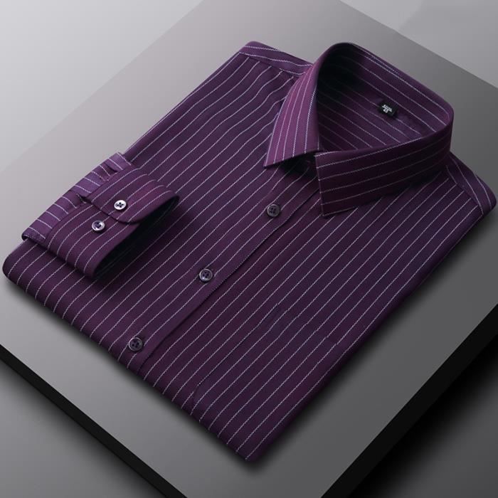 Chemise Homme Slim Fit Rayure Grise - Marque 1 Like No Other - Taille M/2 - Neuf Avec étiquette