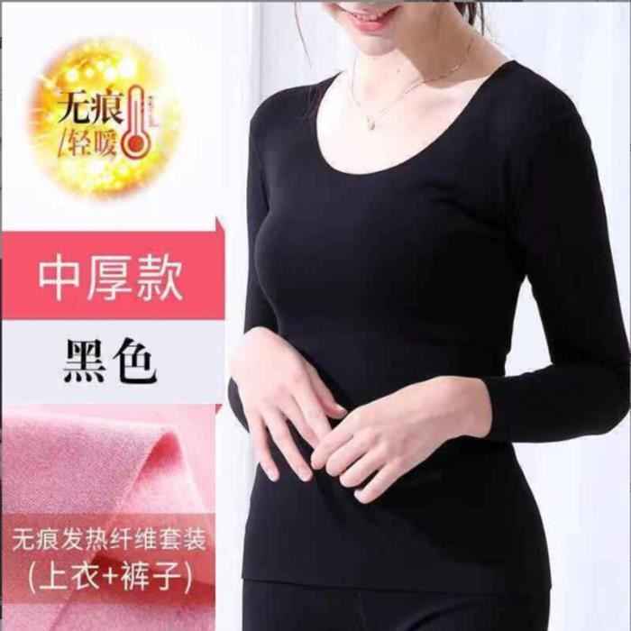 T Shirt à Manches Longues Pour Femme Sous Vêtement Thermique Sans