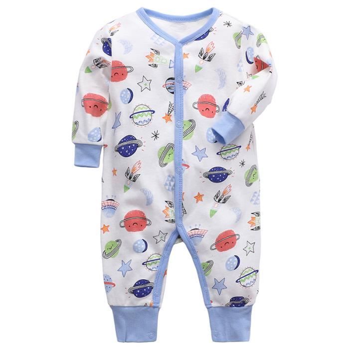 Pyjama pour Bebe Combinaison en Coton Garcon Fille Grenouilleres Manche Longues Fumee Fumee Cdiscount Pret a Porter