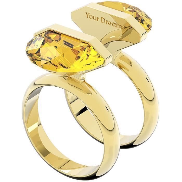 Yellow Bague Swarovski Fiancaille Bague Solitaire Eternity
