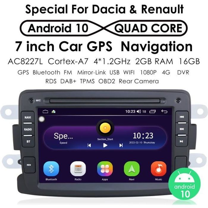 2Din Autoradio Android pour Dacia Duster Logan Docker Sandero Lodgy Renault Captur symbole 2012 - 2017 lecteur multimédia stéréo