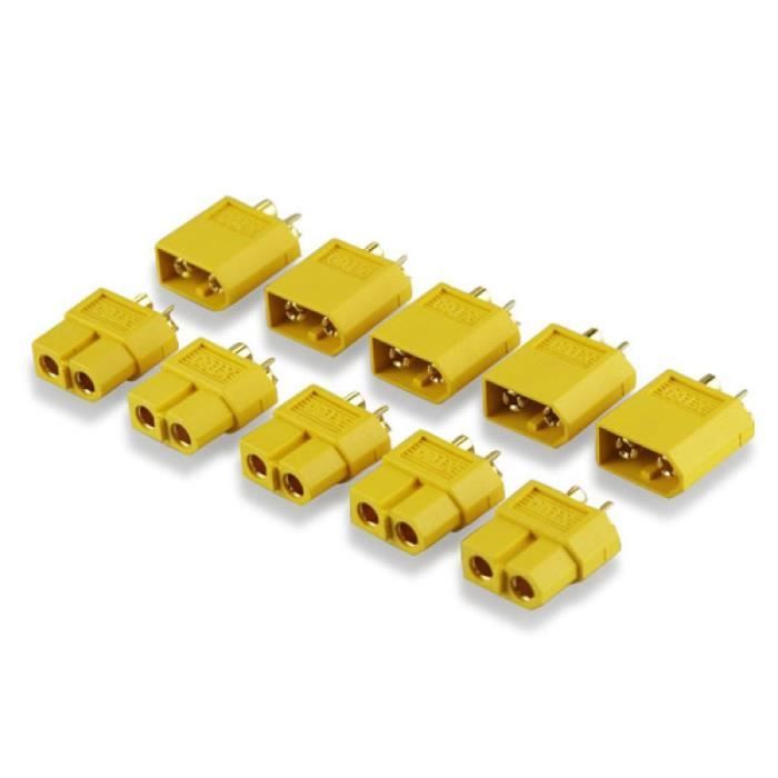 Connecteurs 90A Lot De 5 Paires Connecteurs XT90 Mâle/femelle - Pour Batteries LiPo, Contrôleurs Connecteurs 90A Lot De 5 Paires Connecteurs XT90 Mâle/femelle - Pour Batteries LiPo, Contrôleurs