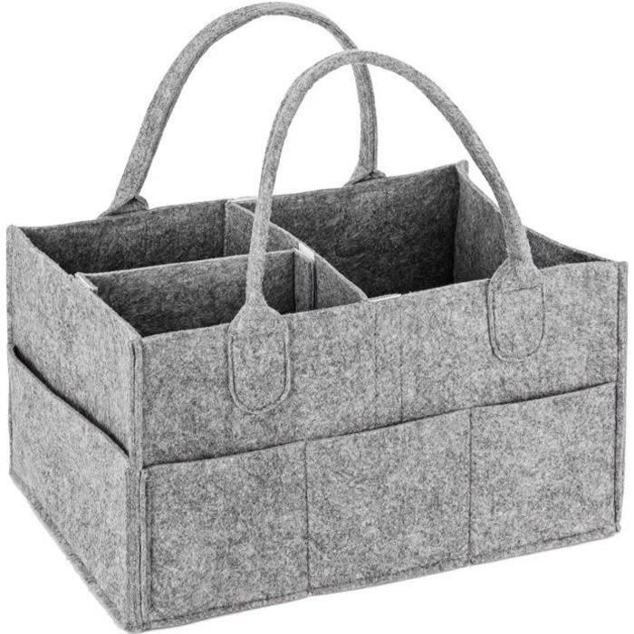 Organisateur De Table à Langer Bébé Portable - Compartiments Pour Couches, Lingettes - Poignée De Transport - Pliable Et Léger