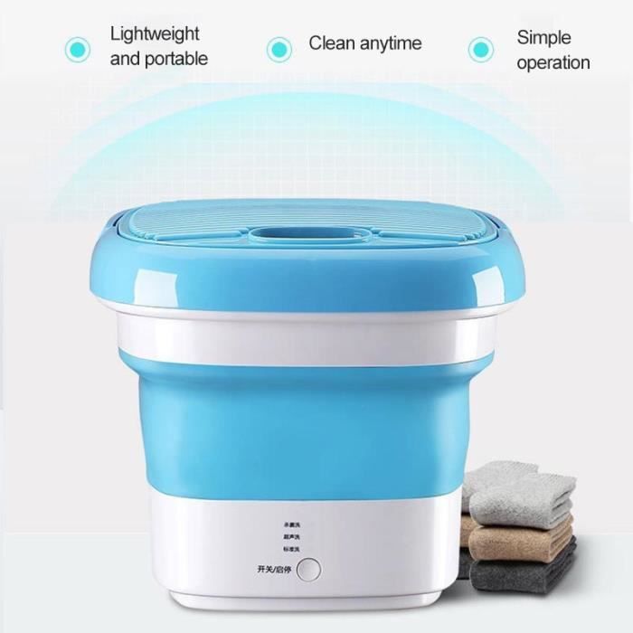 les voyages daffaires et la lessive pour enfants TOPQSC Mini machine à laver portable à ultrasons avec prise USB pliable pour les voyages la maison le camping 
