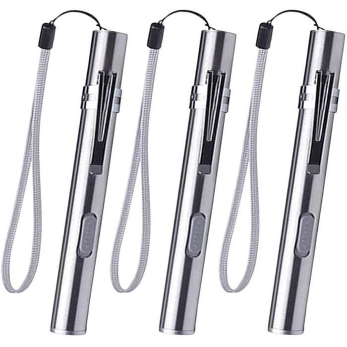Stylo 3 En 1 Avec Lampe LED Et Stylet écran Tactile - Encre Noire, Alliage Aluminium, 12 Cm, Bleu | Parfait Pour Infirmières, Médecins, étudiants, Situations Faible Luminosité