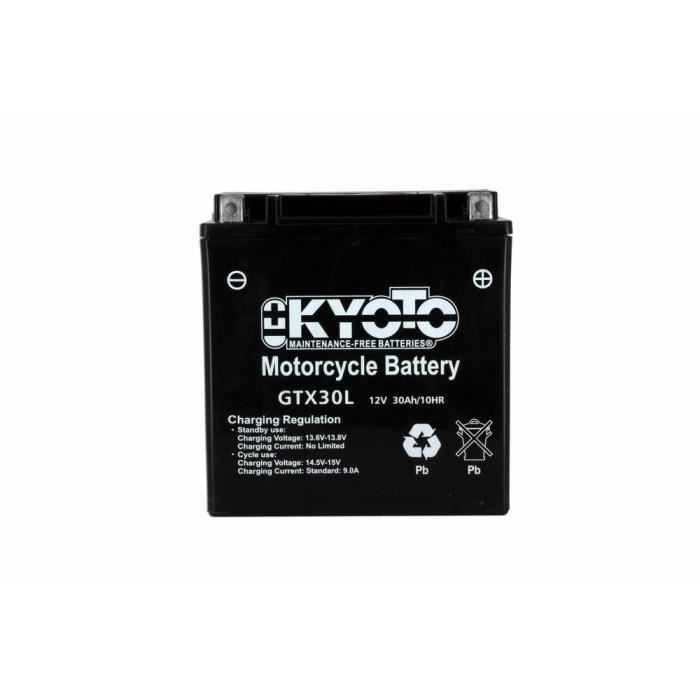 KYOTO - Batterie Moto 12V Sans Entretien Yix30L - Agm 30Ah - L166Mm W126Mm H175