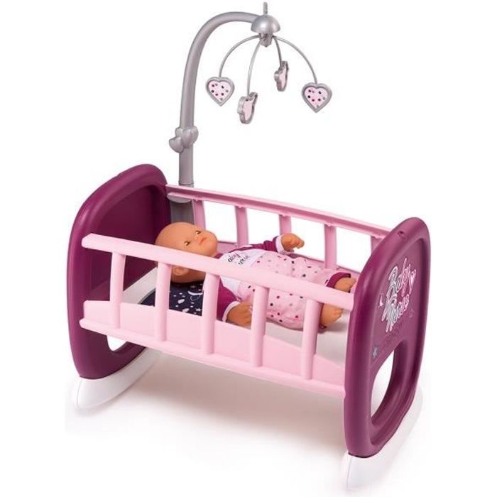 SMOBY Baby Nurse Berceau A Barreaux + 1 Mobile