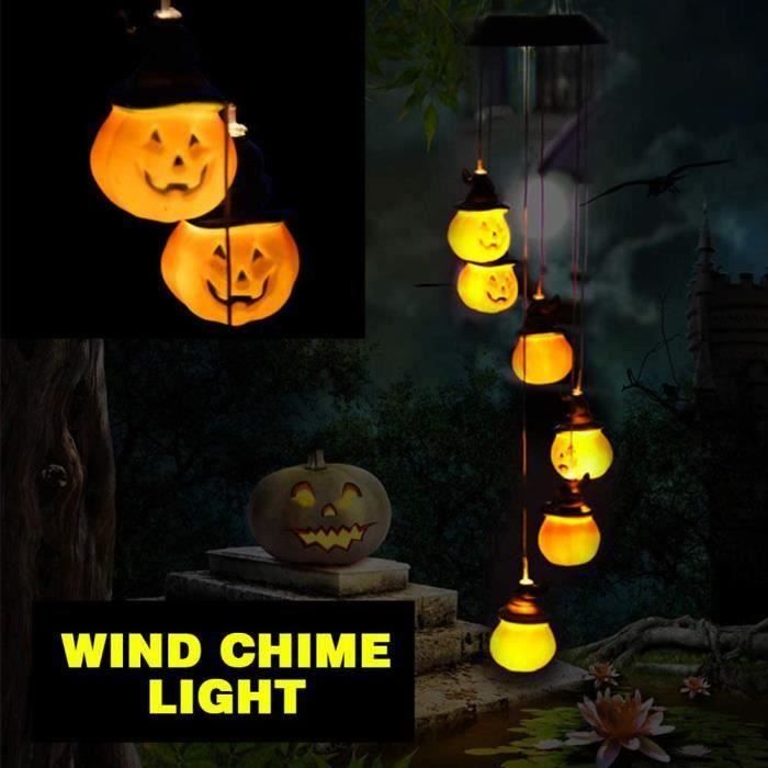 Kit DIY Carillon Vent Citrouille – 9 Pièces En Bois à Peindre Et Décorer, Décoration Halloween Pour Enfants