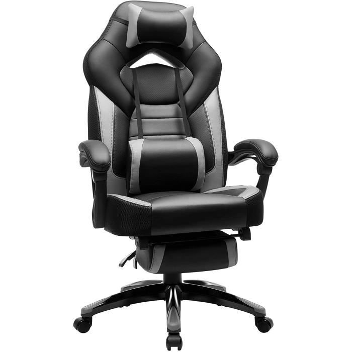 Chaise gaming noir gris