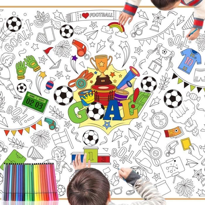 Poster Géant à Colorier pour Enfants, Football Poster Géant avec Feutres de  Coloriage Grand Poster Football Poster Foot[S565] - Cdiscount Beaux-Arts et  Loisirs créatifs