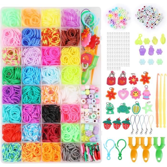 Zaxiva 17500+ Pièce Elastique Bracelet Kit, 28 Couleurs Bricolage Élastique Loom Bands Kit Avec Boîte De Rangement, Convient Fabriquer Activites