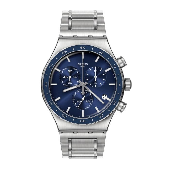 Bracelet acier homme SWATCH Montre Tissot New Irony Chrono Cobalt Lagoon acier Couleur de la matiere Blanc Blanc Achat vente montre Homme Adulte Blanc Acier Cdiscount