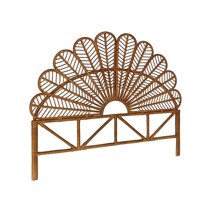 Tête de lit en rotin foncé L 140 x P6 x H115cm
