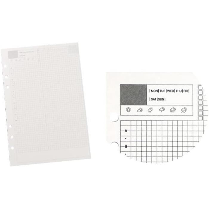 Lot De 2 Recharges Papier Ligné A5 6 Trous - 160 Feuilles/320 Pages - Papier Beige 100g/m² Pour Classeur Filofax Et Agenda