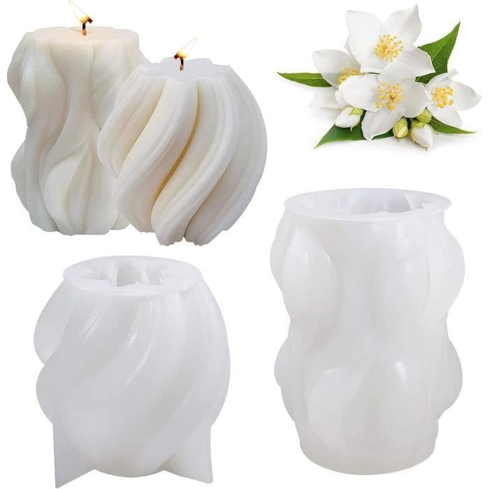 5 Moules À Bougies En Silicone Moules Bougies Cylindrique Moule Hexagonal Moule À Bougie