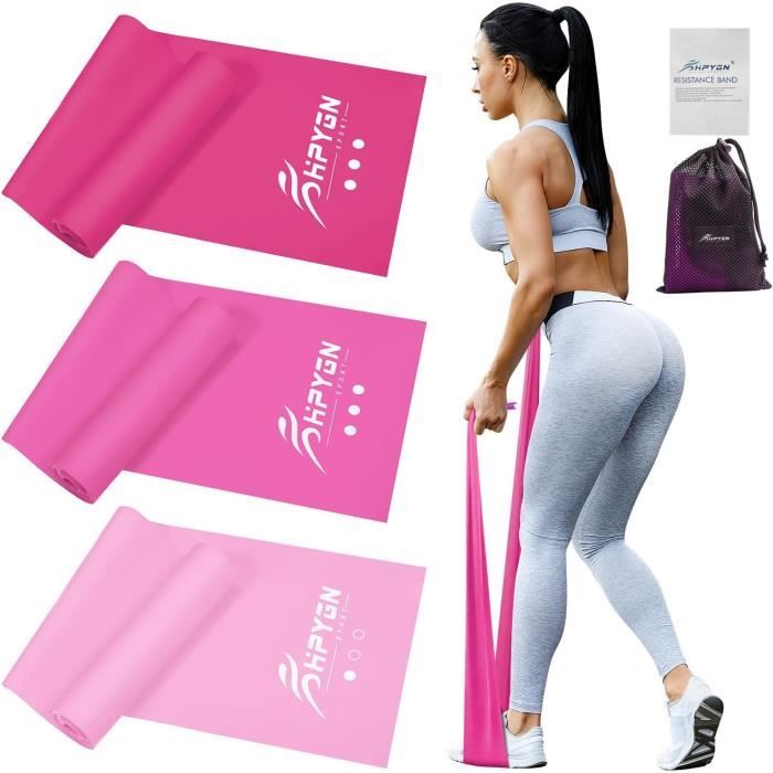 Bandes de résistance en boucle pour la gym, l'entraînement à domicile, le yoga, la musculation, les pilates, les étirements – pour homme et femme (S, violet
