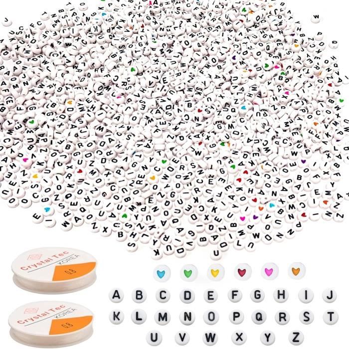 Assortiments de perles lettres et symboles pour bracelet à