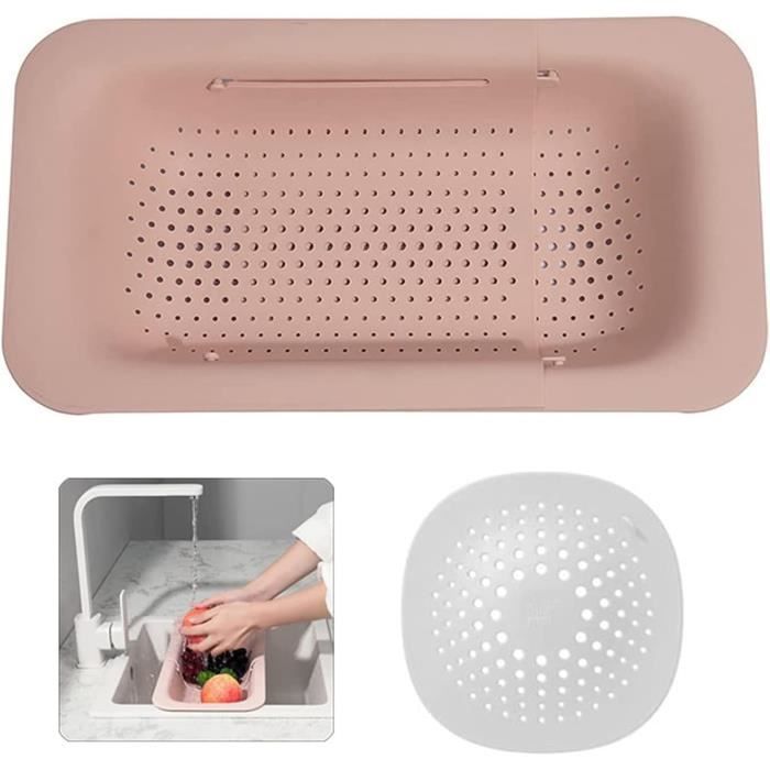 Passoire D'Évier Extensible DONGQI - 2 Pièces | BPA Free | Gris Et Noir