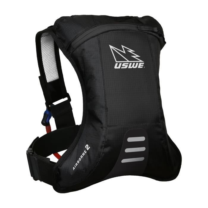 USWE Zulo Sac à Dos D'hydratation Avec Organiseur Et Poches Latérales, Ceinture Anti-rebond, Noir Carbone, Sac Banane