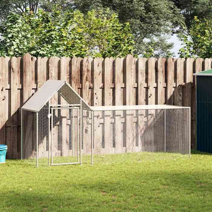 vidaXL Poulailler 3x1x1 5 Acier galvanisé