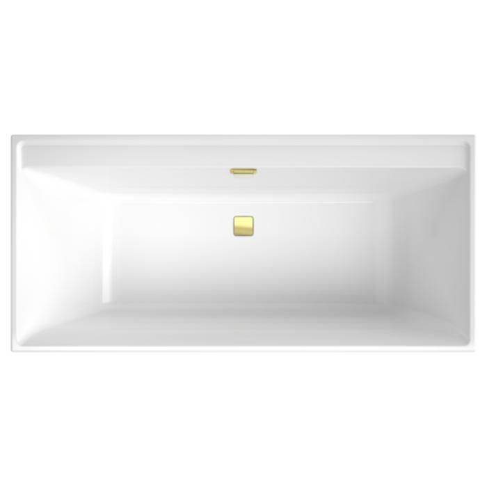 Baignoire droite 160 x 75 VILLEROY & BOCH Collaro acrylique avec vidage et trop plein Gold