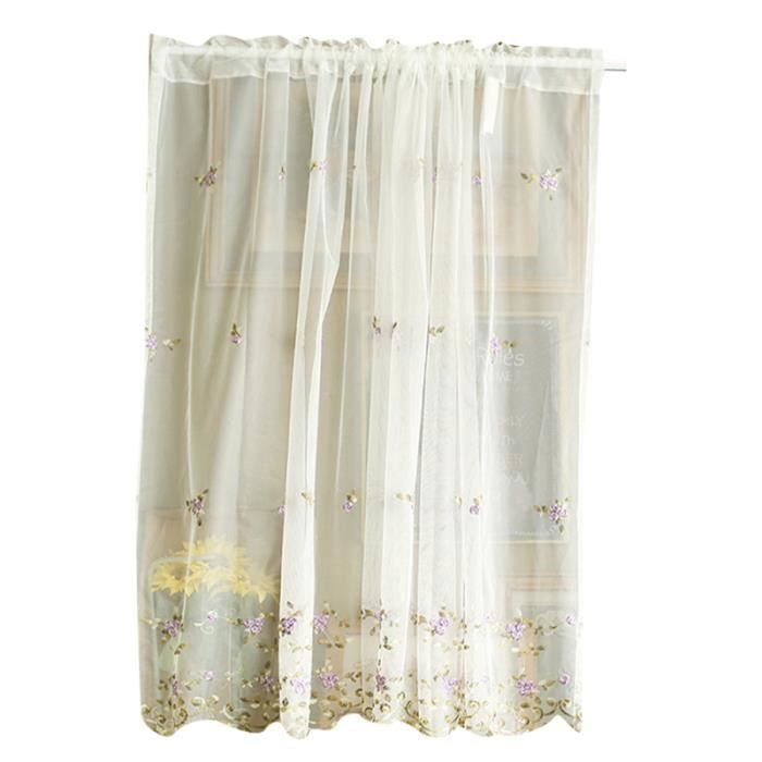 1 Pc Demi Rideau Broderie Florale Dentelle Decorative Beau Rideau Court Demi Rideaux Pour Cuisine Rideau De Douche Cdiscount Maison