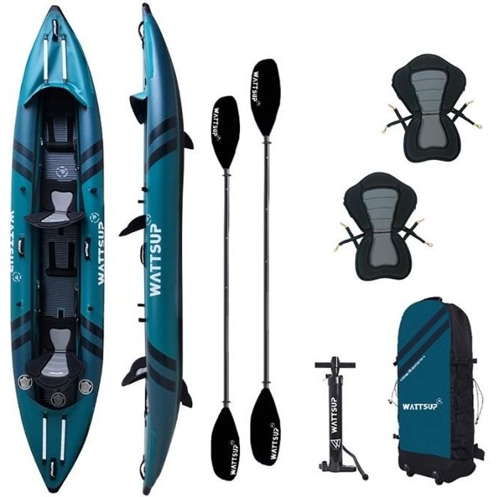 Kayak gonflable Wattsup COD 2 Places PVC laminé + Dropstitch Pack