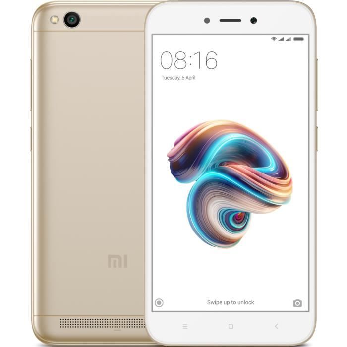 Vente Téléphone portable Xiaomi Redmi 5A 16 Go Or pas cher Vente Téléphone portable Xiaomi Redmi 5A 16 Go Or pas cher