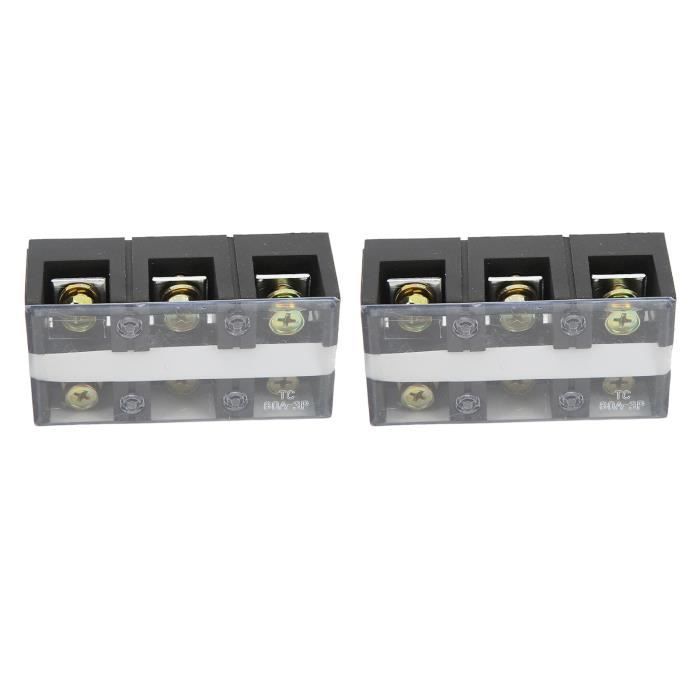 2 Pièces Bornier Double Rangée 660V 15A 10 Positions Bornier Barrette Avec Couvercle (T1510