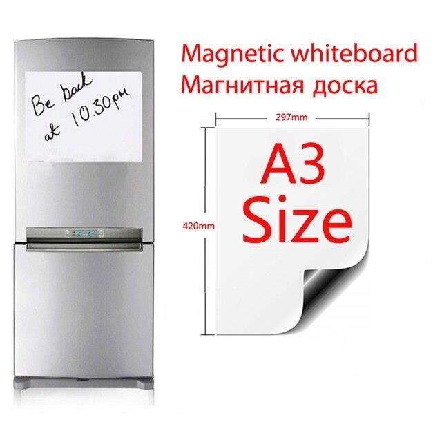 Tableau Blanc Magnétique Effaçable à Sec 42x29.5cm - Pour Frigo, Mur, Planificateur, Messages