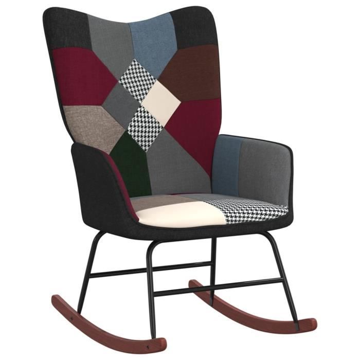 milleplus - chaise à bascule patchwork tissu