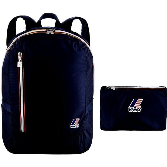 K WAY Sac a dos pliable bleu marine482 Taille unique Cdiscount Bagagerie Maroquinerie