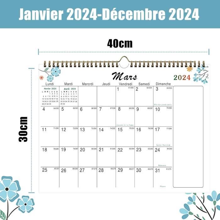  Agenda familial 2024: Calendrier familial 12 Mois 2024
