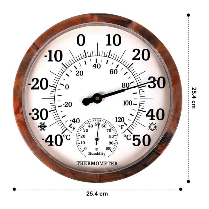 Thermomètre Hygromètre, Thermometre Interieur Exterieur Mural, Thermometre Hygrometre  Interieur à Haute Précision - Cdiscount Jardin