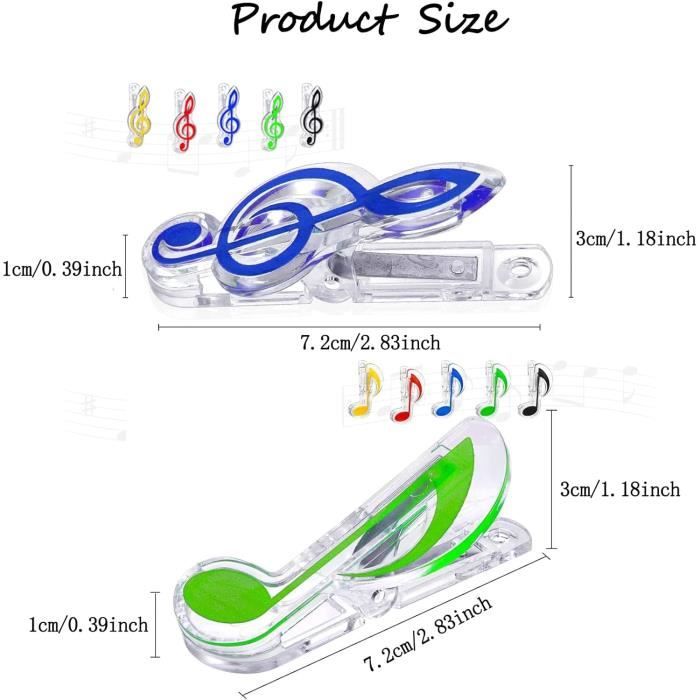 Taicols Lot de 10 clips de page pour livre et notes de musique, 5 Taicols Lot de 10 clips de page pour livre et notes de musique, 5