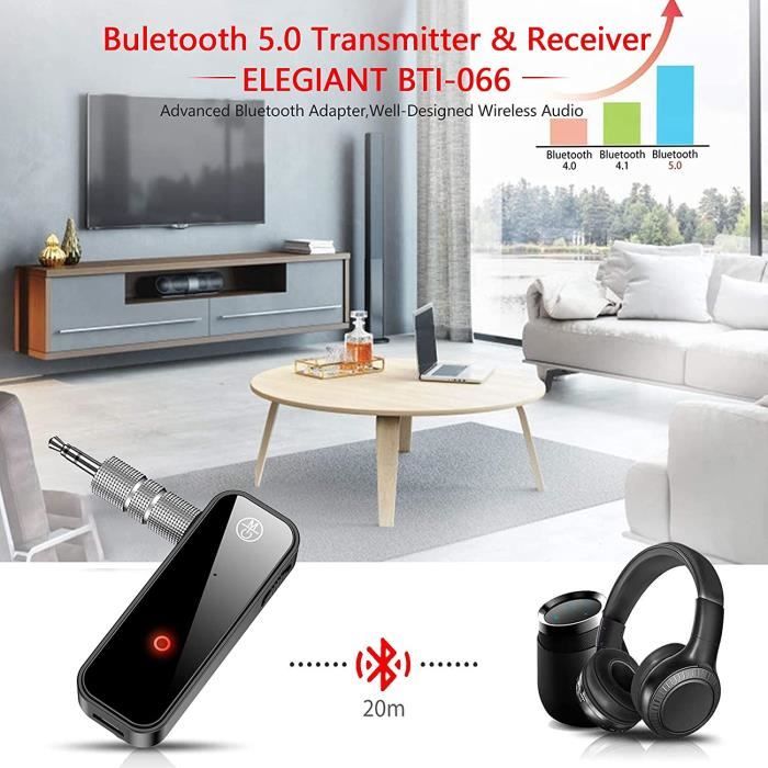 Transmetteur Bluetooth, Émetteur Blutooth Adaptateur Bluetooth sans Fil  Jack 3.5mm AUX + USB cable Pour Casque et TV - Cdiscount Informatique