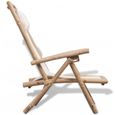 Chaise d'extérieur en bambou - Blanc - 62 x 86 x (71-91) cm-2