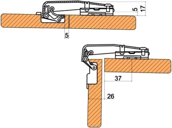 CSPARKV Lot De 4 Charnières De Porte/étagère Pliables à 90 Degrés Pour Table Et Meubles