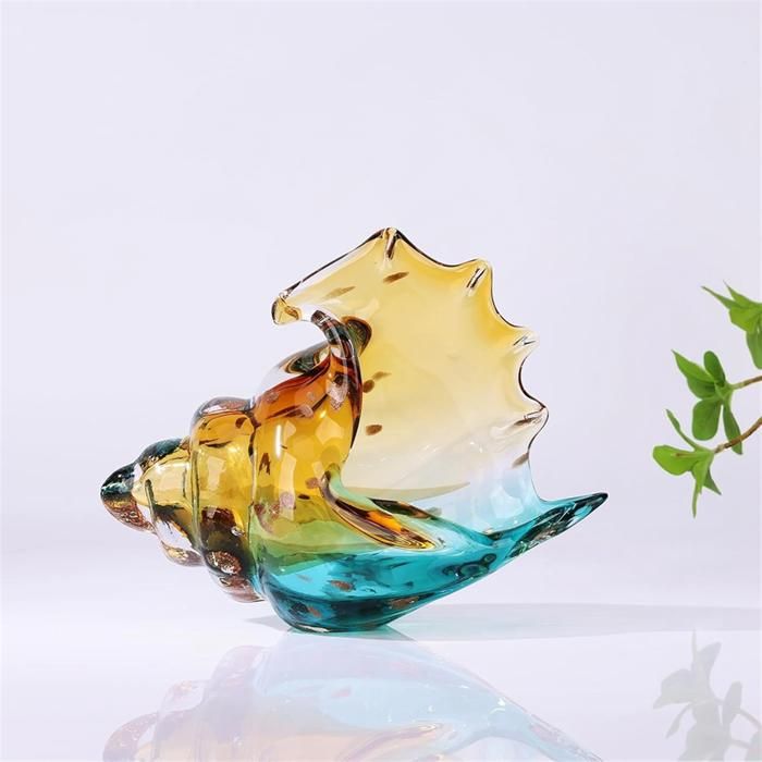 Figurine Crabe En Verre Soufflé Main - Décoration Côtière Miniature - Ornement Animal Marin Unique - Vert - 5.3 X 5 X 3 Cm