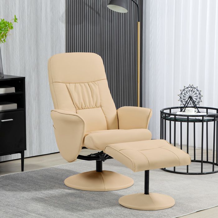 Fauteuil Inclinable à Dossier Inclinable En Tissu De Lin Dossier Et Repose- Pieds Réglables Siège Rembourré 2 Poches Pour | Leroy Merlin