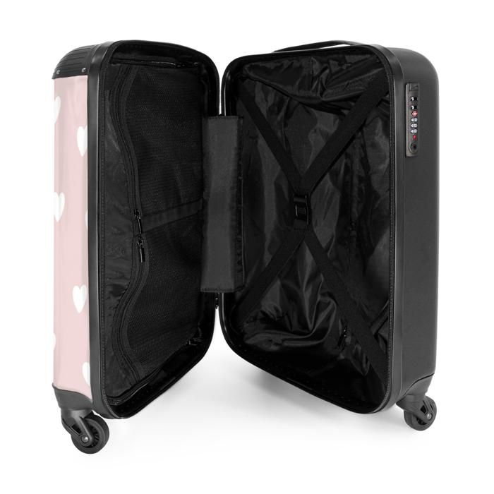 Valise Cabine Enfant NoBoringSuitcases - 55x35x25cm Ours Polaire Pingouin - Valise à Roulettes Assise Personnalisable