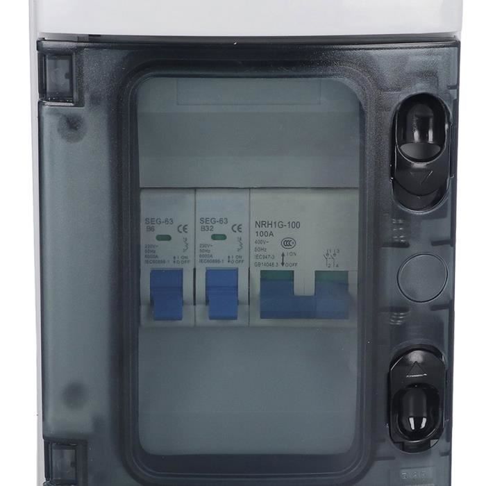 Boîte De Distribution Extérieure Étanche IP65 - Avec Disjoncteur 2 Voies Et Interrupteur Fuite 40A, Compteur 5(60)A - Pour Garage, Atelier, Caravane