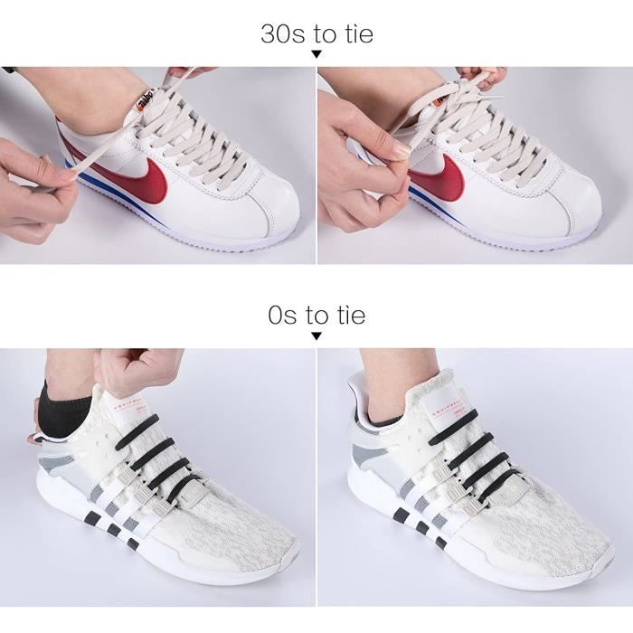 INMAKER Lacets sans n ud pour enfants et adultes Lacets elastiques pour baskets Lacets plats en silicone pour chaussures d 50 Cdiscount Chaussures