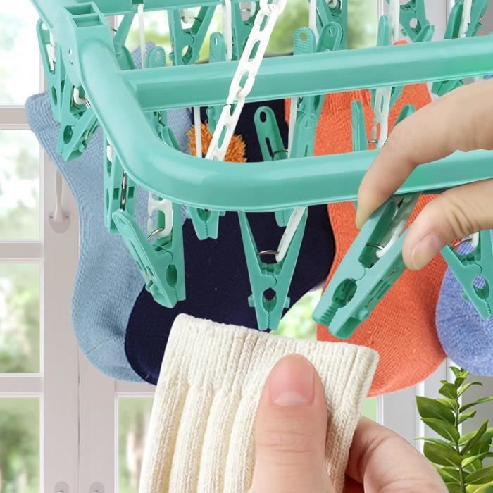 Etendoir Chaussette,Étendoir à Linge à Suspendre Clips Séchoir Portable