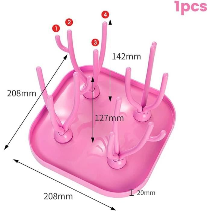 Support De Séchage Pour Biberons Pliable - En PP, Dimensions ~29.8x21.3 Cm - Multifonction (fruits, Verres...)
