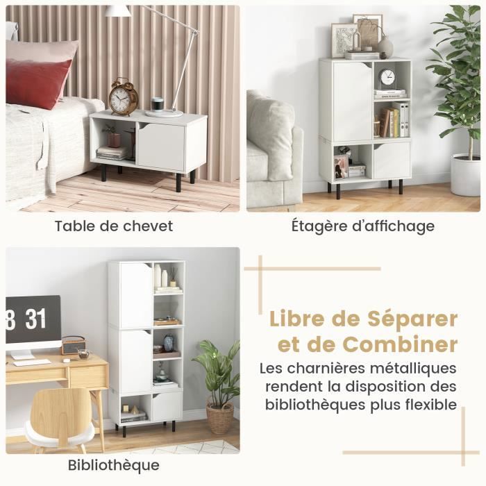 COSTWAY Biblioth que Empilable Meuble De Rangement Combinaison En 