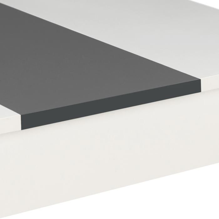 IDMarket Ensemble Table à Manger Et 2 Bancs ROZY 4 Personnes - Blanc Et Gris Anthracite 110 Cm, Design Moderne Gain De Place