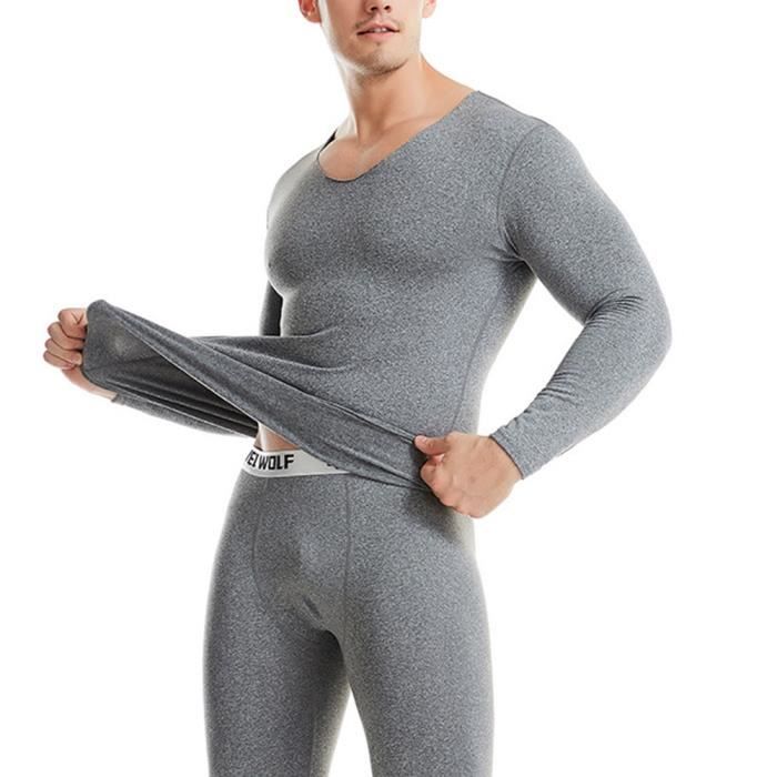 Caleçon long /maillot de corps thermique manche longue homme sous-vêtement  S-XXL