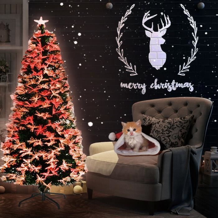 Sapin De Noël Artificiel Neige 230 Cm HOMFME - 1010 Branches PVC, Support Métal - Décoration Maison/bureau