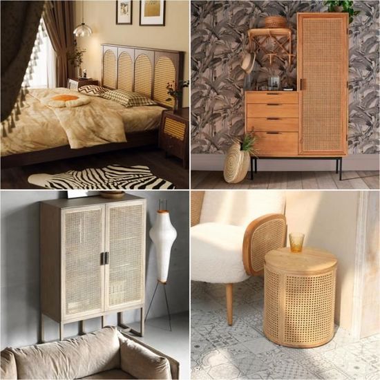 Rouleau De Toile En Rotin Tressé à La Main Pour Projets De